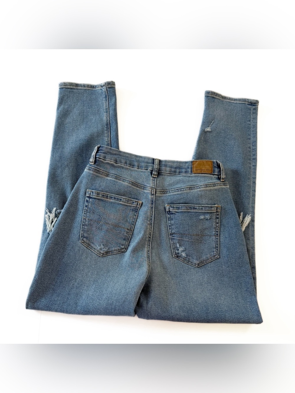 American Eagle Jeans Womens 4 Curvy Mom Fit Distressed Stretch - Picture 8 of 8